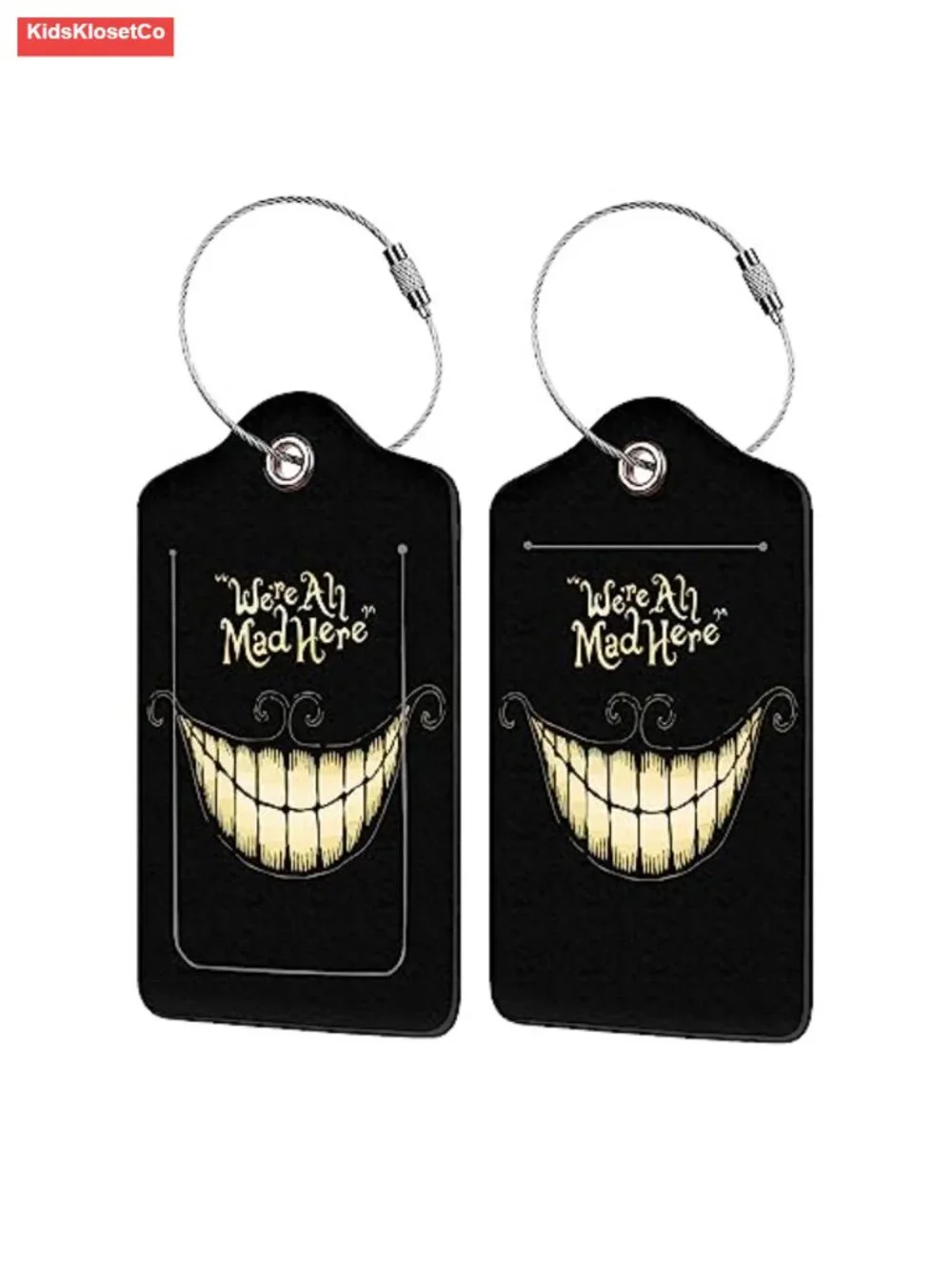 2 Pack PU Leather Luggage Tags with Privacy Cover Steel Loop for Suitcase Travel